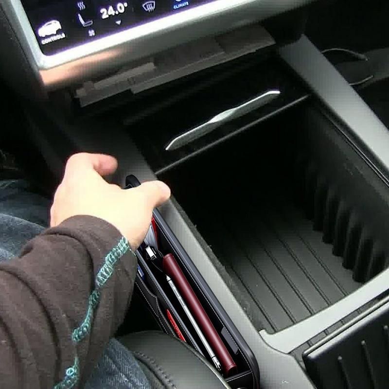 Lederen opbergbox voor in de auto