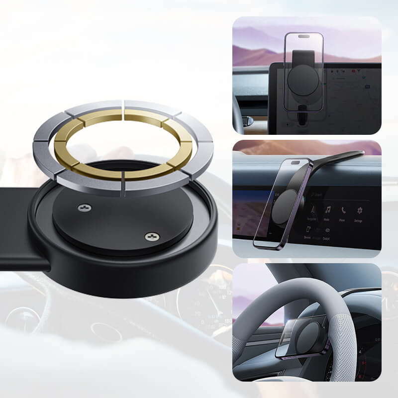 Magnetic suction car phone holder