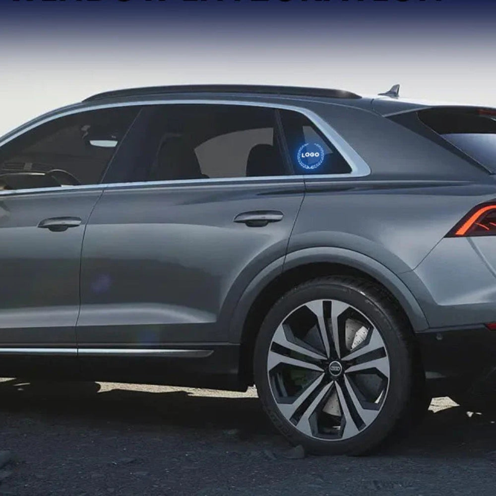 Genopladeligt LED-billogo - neonlys-effekt