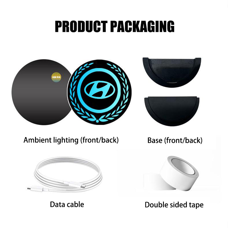 Genopladeligt LED-billogo - neonlys-effekt